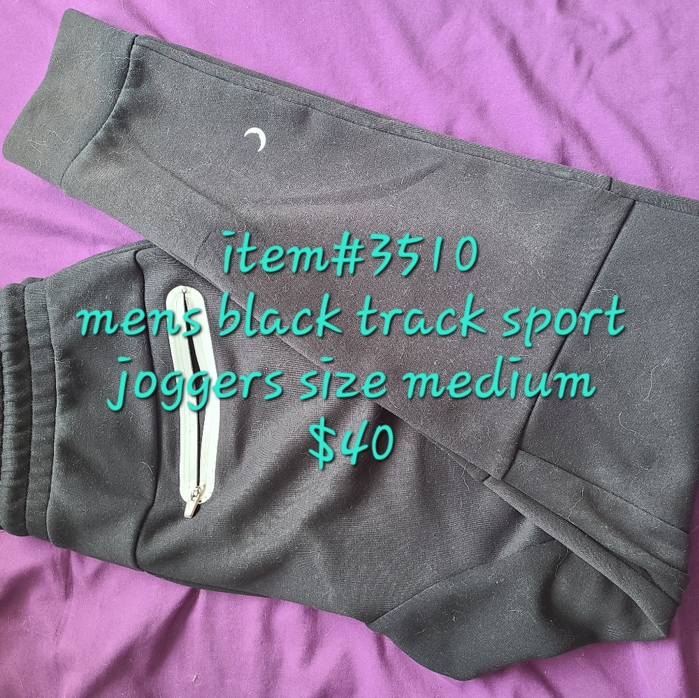 Mens Black Sport Track Joggers Zyia